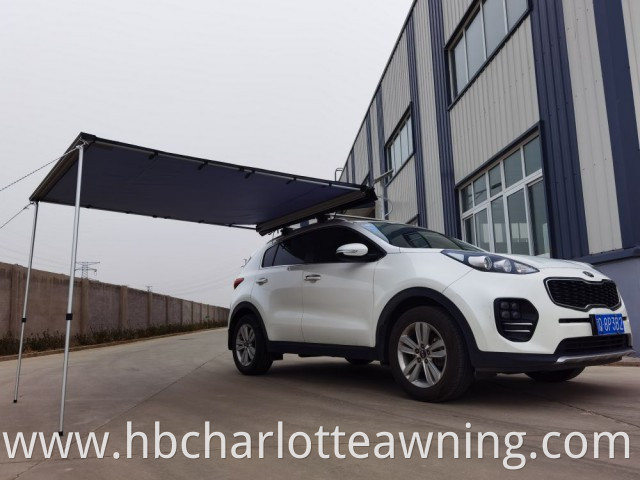 Car Side Awning With Carry Bag Telescoping Poles Sunshade Rooftop Tent